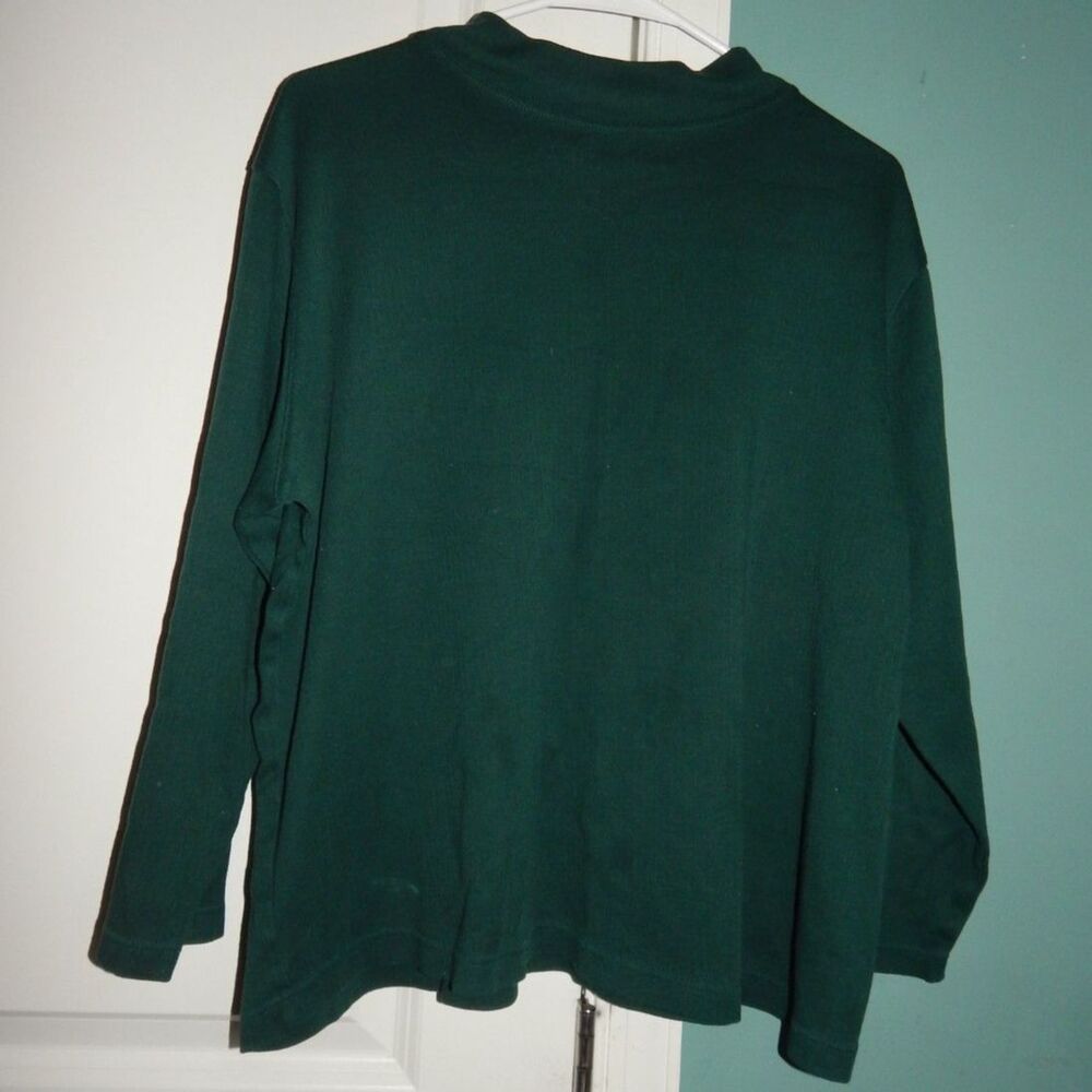 BOBBI BROOKS WOMAN plus size 14W/16W vintage forest green mock neck long sleeve - Picture 1 of 7
